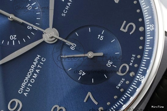 MIROTIME 0408 Portuguese Chrono IW3716 RSF 1:1 Best Edition Blue Dial on Black Leather Strap A RelaxedFit 7045